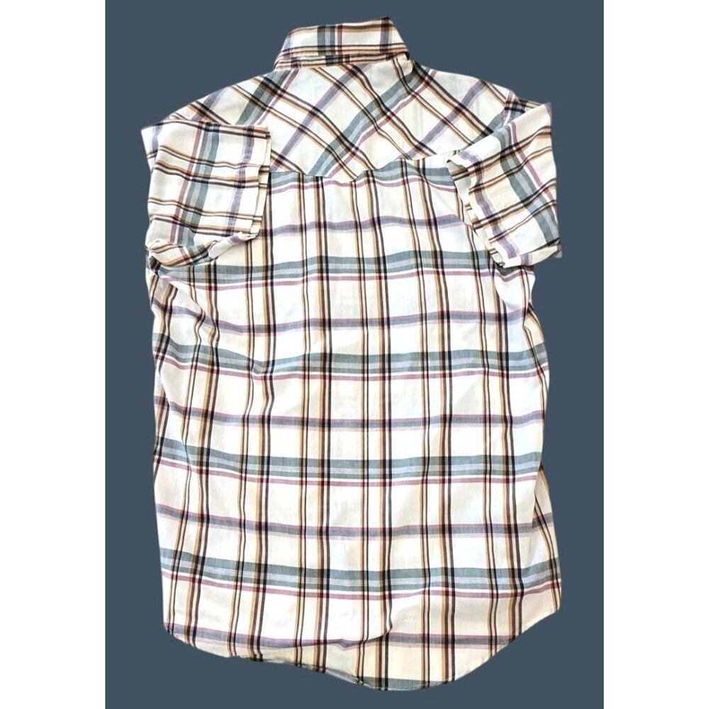 Vintage Williams Bay Men's Large Western Plaid Pearl Snap Shirt Size 16 1/2 - Picture 4 of 4